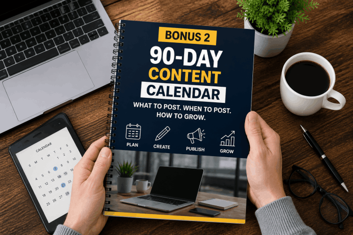 Free Bonus #2: 90-Day Content Calendar (What to do every week)